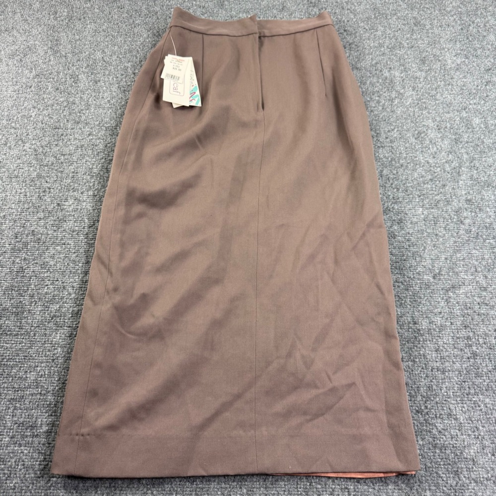 Silverleaf Maxi Skirt 8 Brown 100% Wool High Waist Vintage NWT Women